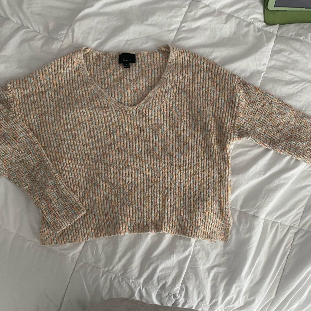 Cropped Multi Colored Sweater